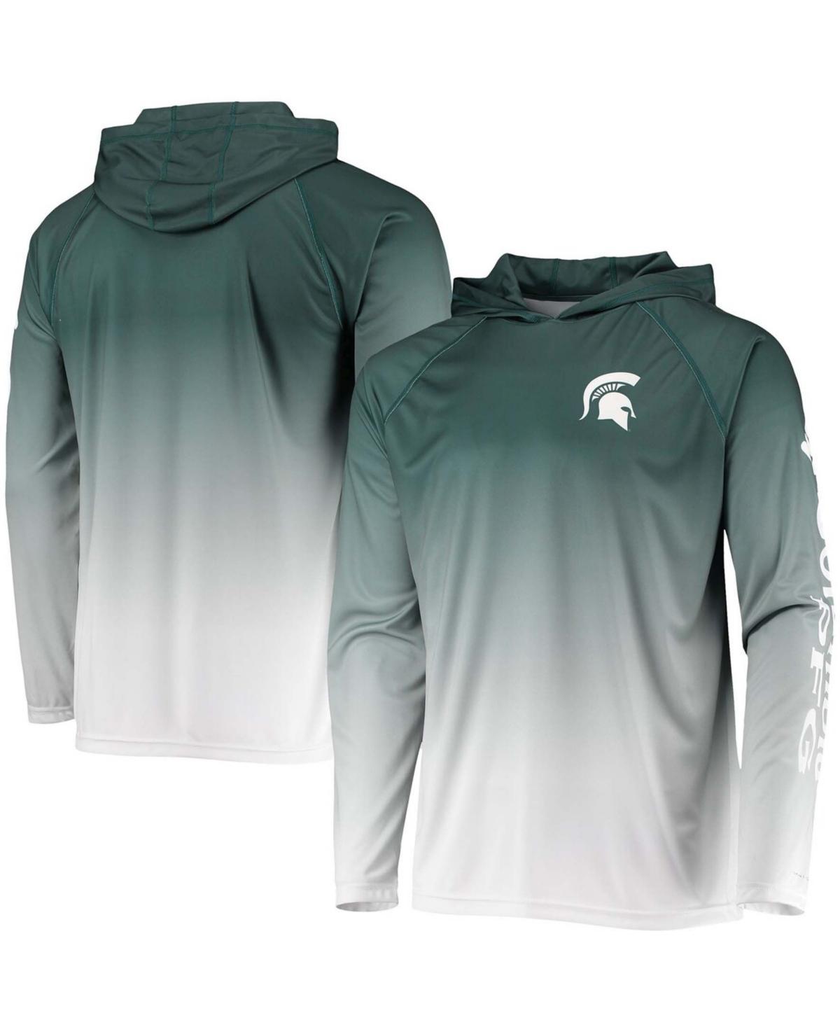 Mens Columbia PFG Michigan State Spartans Terminal Tackle Omni-Shade UPF 50 Long Sleeve Hooded Top Product Image