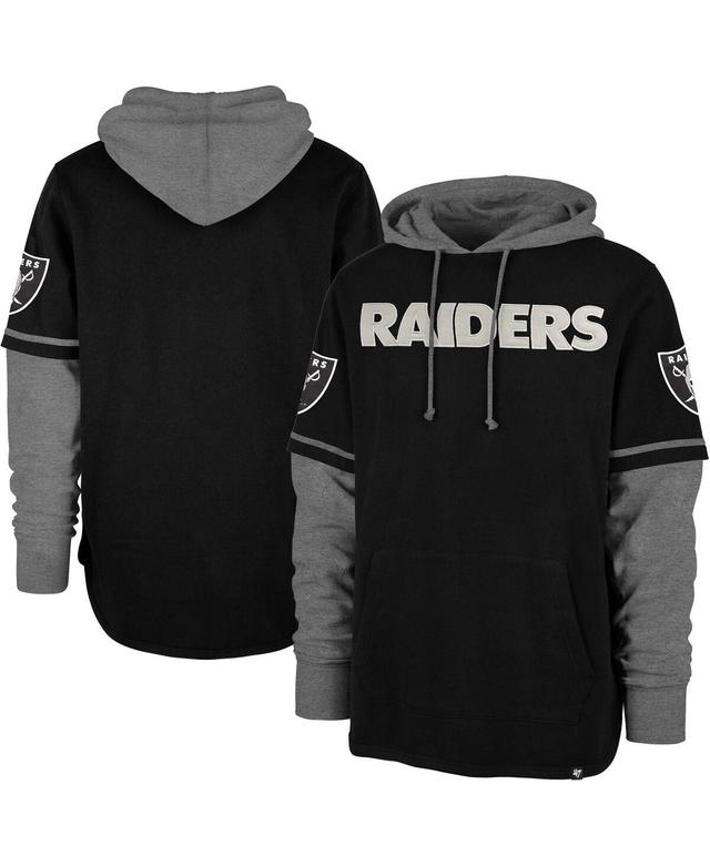 47 Brand Mens Black Las Vegas Raiders Shortstop Pullover Hoodie Product Image