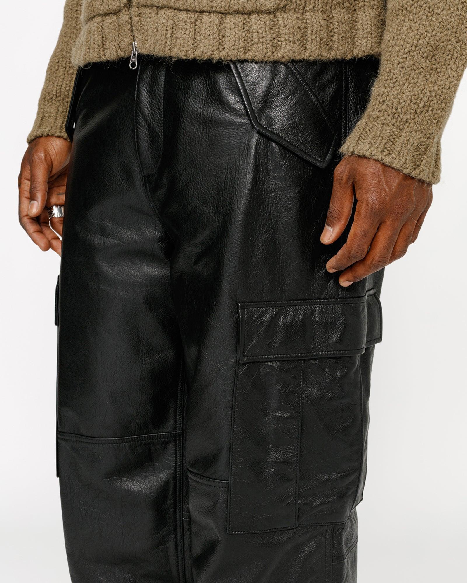 MILITARY CARGO LEATHER PANT Male Product Image