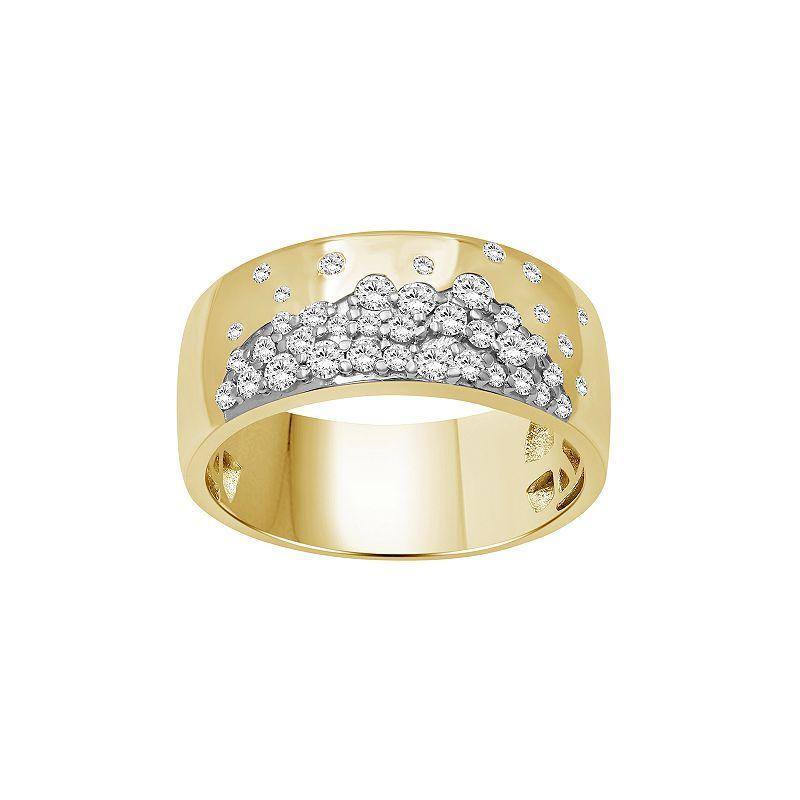 Jewelexcess 14k Gold Over Silver 1/2 Carat T.W. Diamond Fashion Ring, Womens Gold Tone Product Image