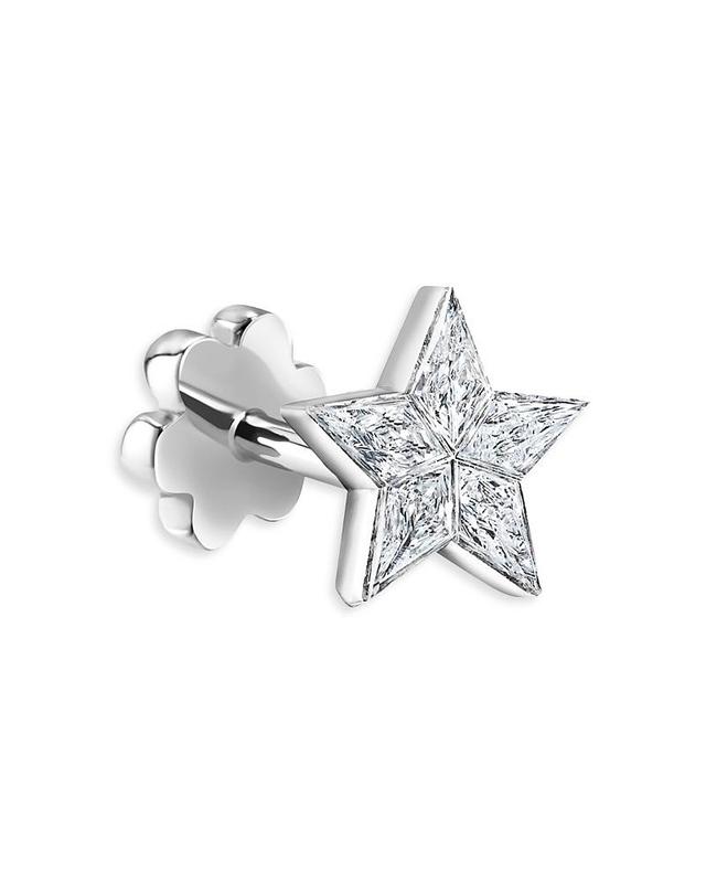 Maria Tash 18K White Gold Diamond Star Single Stud Earring Product Image