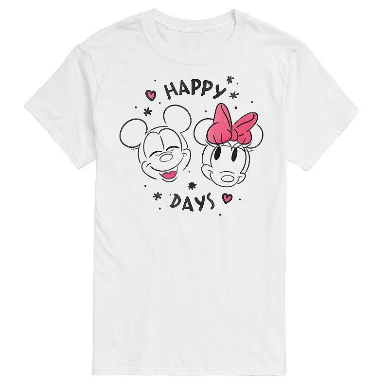 Big & Tall Disney Happy Days Tee, Mens White Product Image