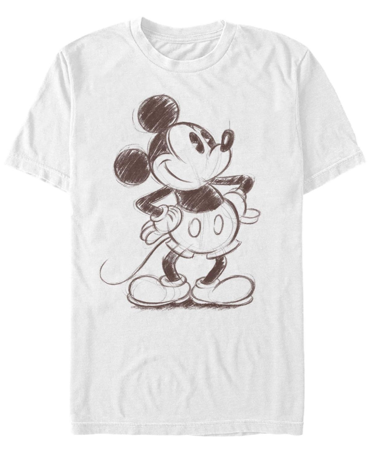 Disneys Mickey Mouse Mens Pencil Sketch Original Graphic Tee White Product Image