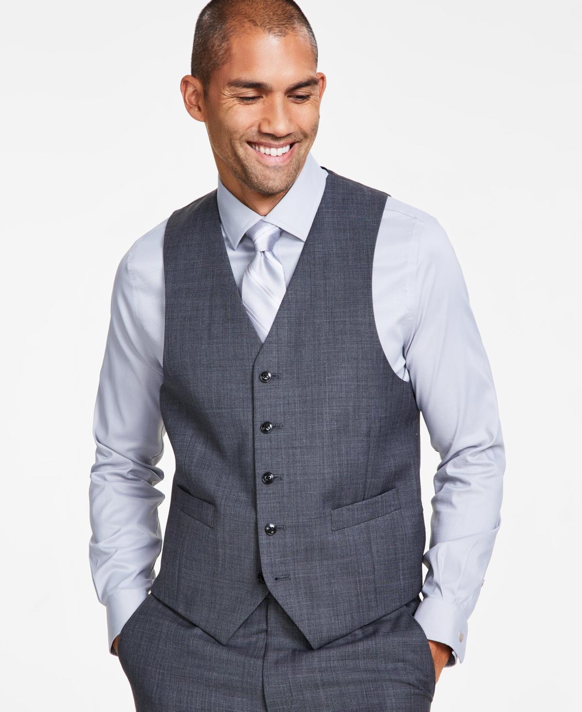 Michael Kors Mens Classic-Fit Wool-Blend Stretch Solid Suit Vest Product Image