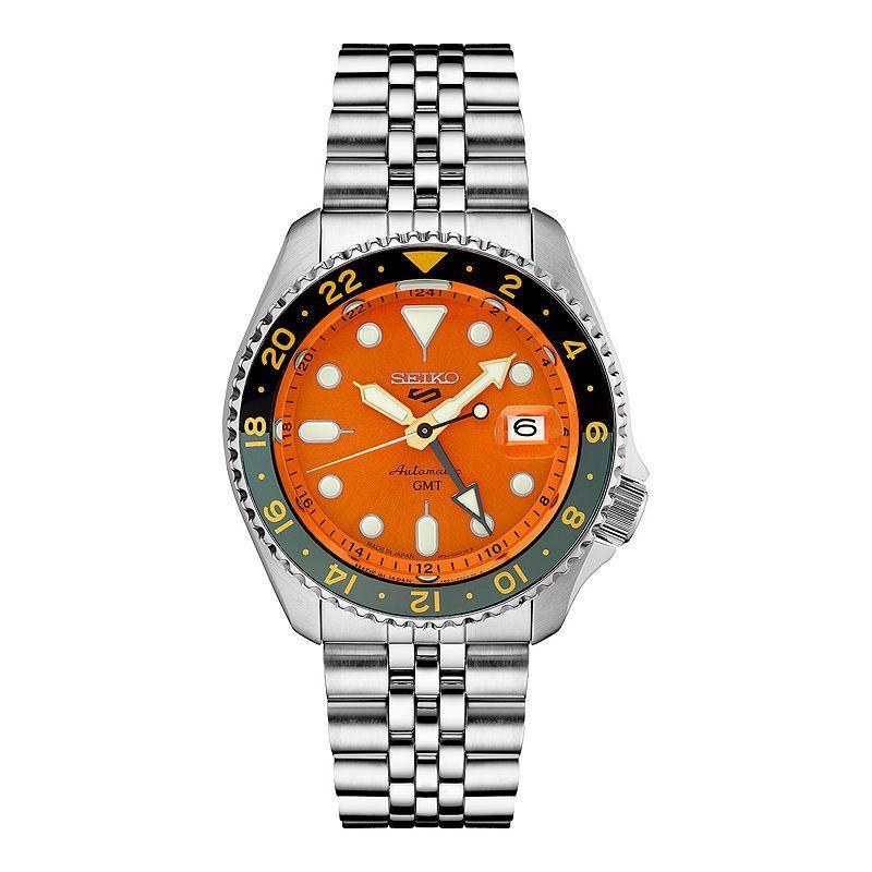 Seiko Mens Automatic 5 Sports Stainless Steel Bracelet Watch 43mm Product Image