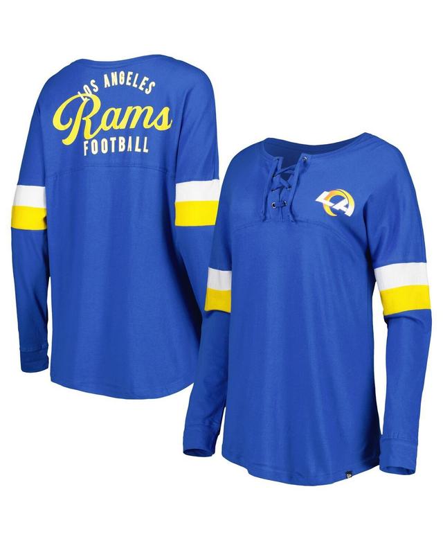 Womens New Era Royal Los Angeles Rams Athletic Varsity Lightweight Lace-Up Long Sleeve T-Shirt Product Image