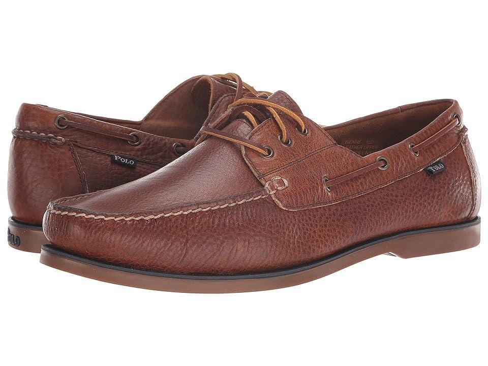 Polo Ralph Lauren Bienne Boat Shoe (Tan Oiled Tumbled Leather) Men's Flat Shoes Product Image