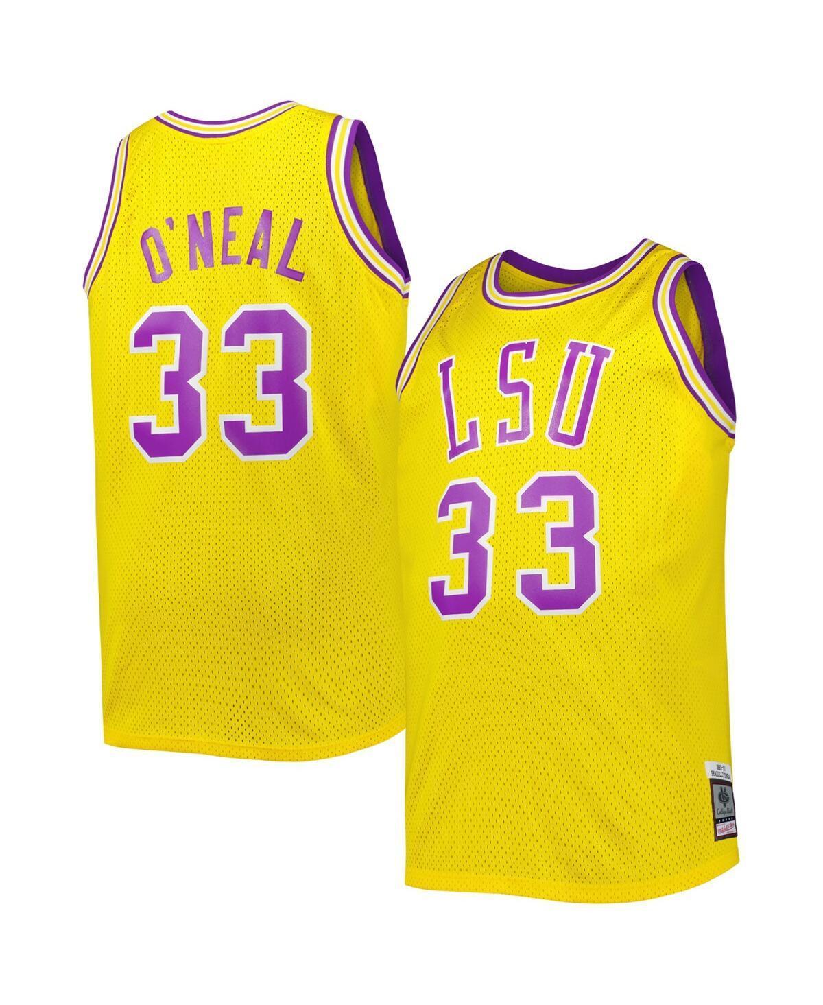 Mens 1990/91 Mitchell & Ness Shaquille ONeal Gold Lsu Tigers Big and Tall Swingman Jersey - Gold Product Image