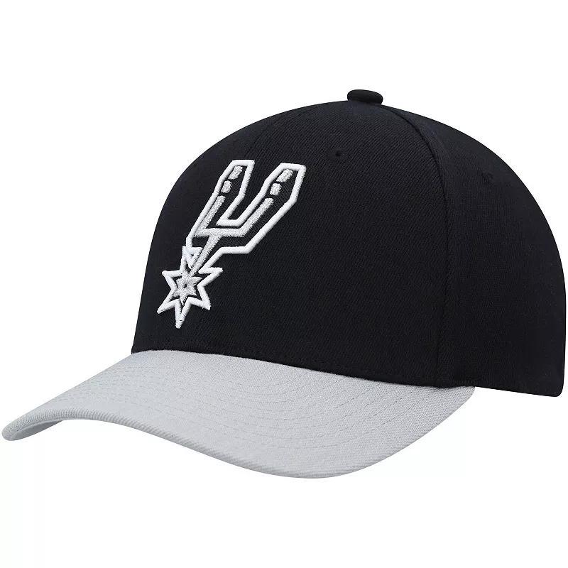 Mens Mitchell & Ness Black/Gray San Antonio Spurs MVP Team Two-Tone 2.0 Stretch-Snapback Hat Product Image