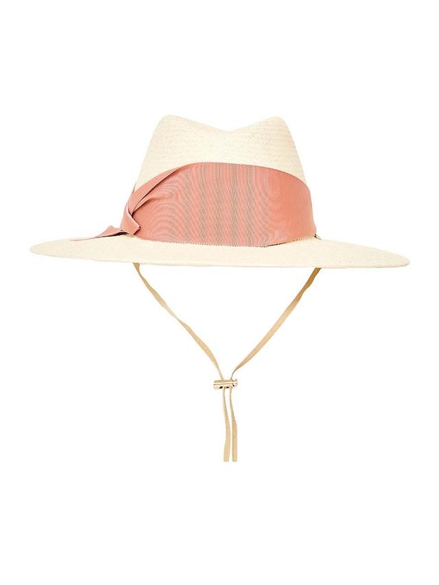 Womens Field Gardenia Grosgrain-Trimmed Straw Fedora Product Image