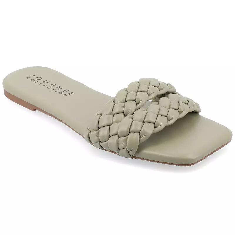 Journee Collection Sawyerr Womens Braided Slide Sandals Product Image