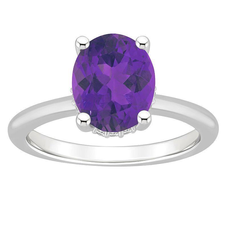 Macys Womens Amethyst (2-1/2 ct.t.w.) and Diamond Accent Ring in Sterling Silver Product Image