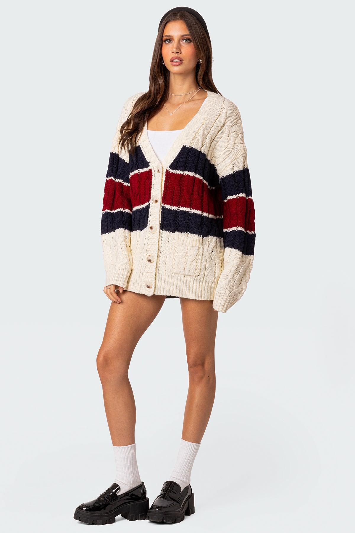 Tinsley Oversized Cable Knit Cardigan Product Image