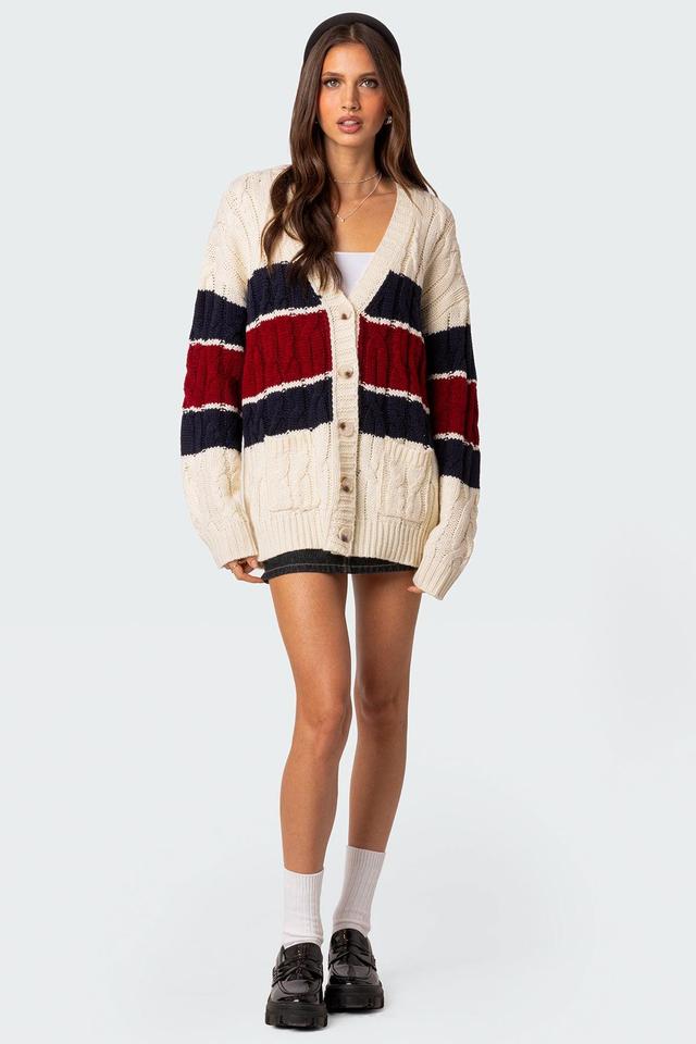 Tinsley Oversized Cable Knit Cardigan Product Image