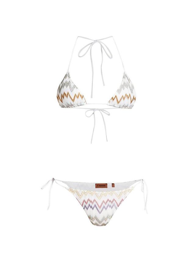 Womens 2-Piece Chevron Triangle Bikini Set Product Image