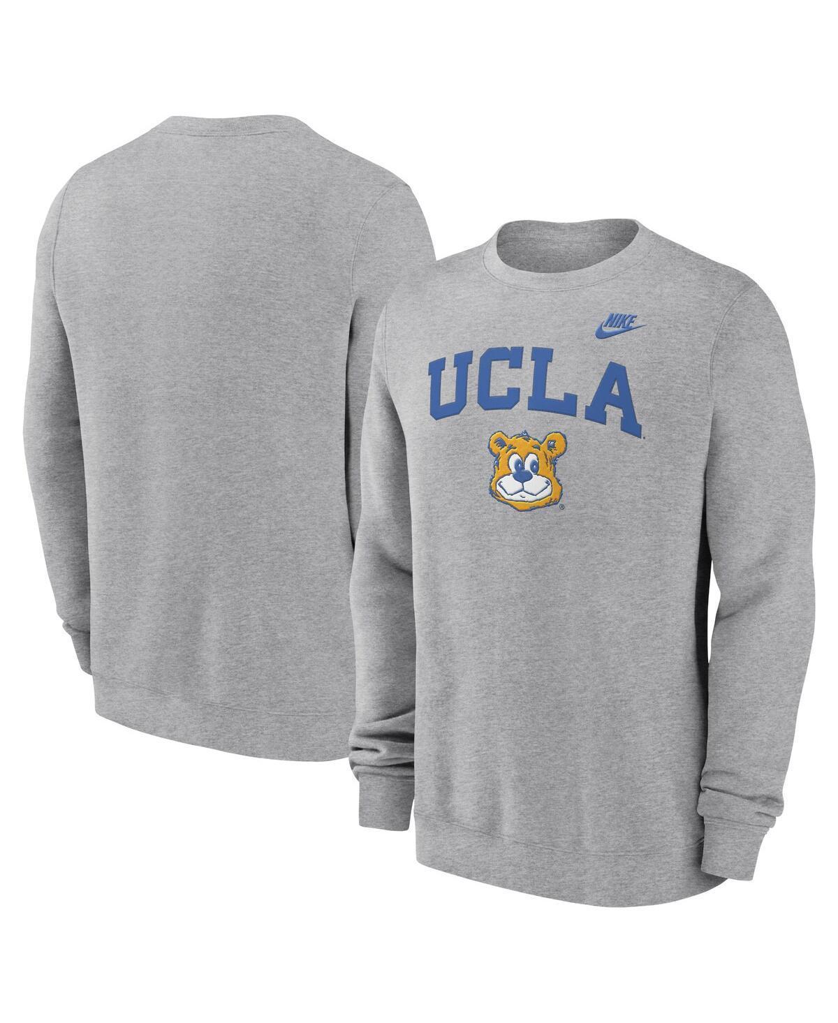 Nike Mens Heather Gray Ucla Bruins Legacy Classic Tackle Twill EmbroideredArch Over Logo Pullover Sweatshirt Product Image