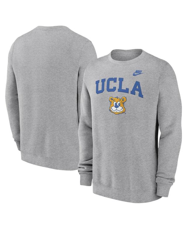 Mens Nike Heather Gray UCLA Bruins Legacy Classic Tackle Twill EmbroideredArch Over Logo Pullover Sweatshirt Product Image