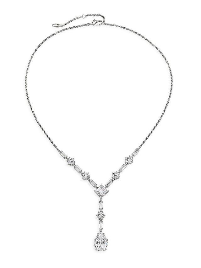 Womens Glitz Sterling Silver & Cubic Zirconia Y-Necklace Product Image