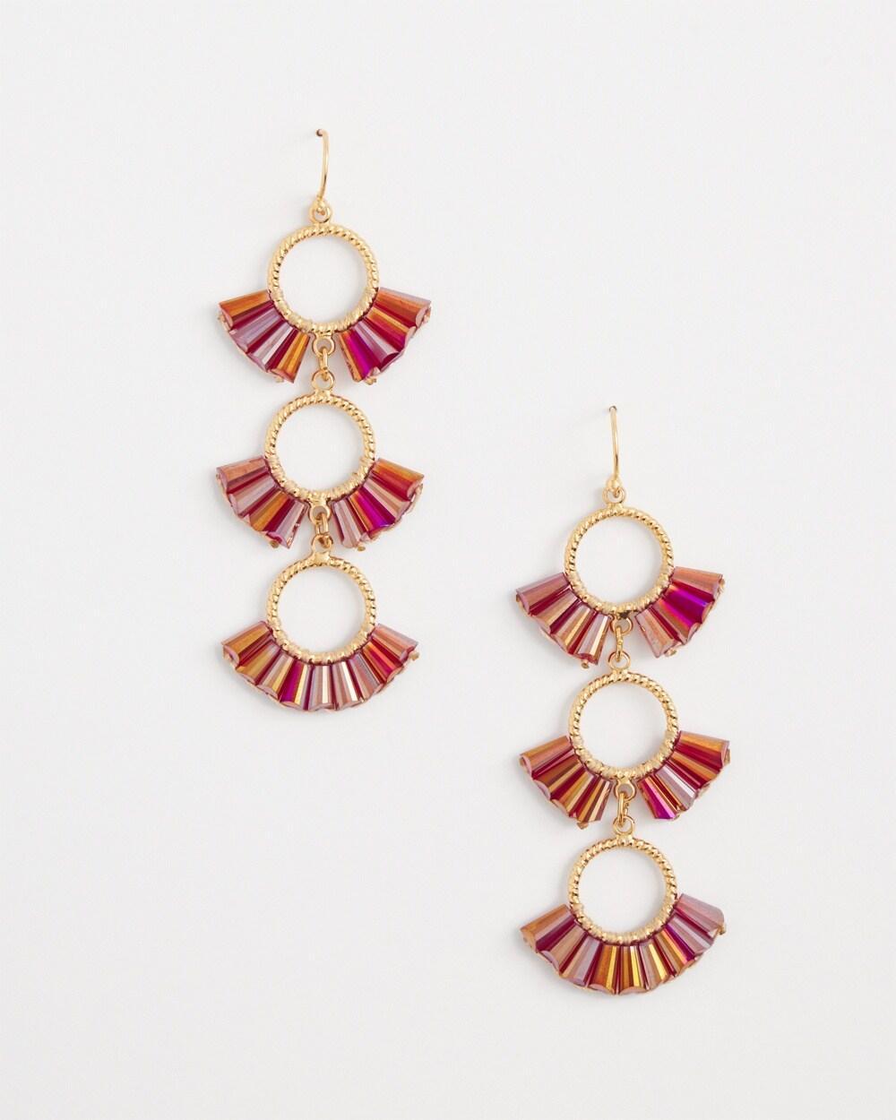 No Droop Berry Triple Drop Earrings   Chico's - Berry Compote - Women Product Image