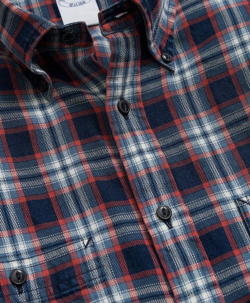 Denim Yard Work Shirt in Red Plaid Cotton Product Image