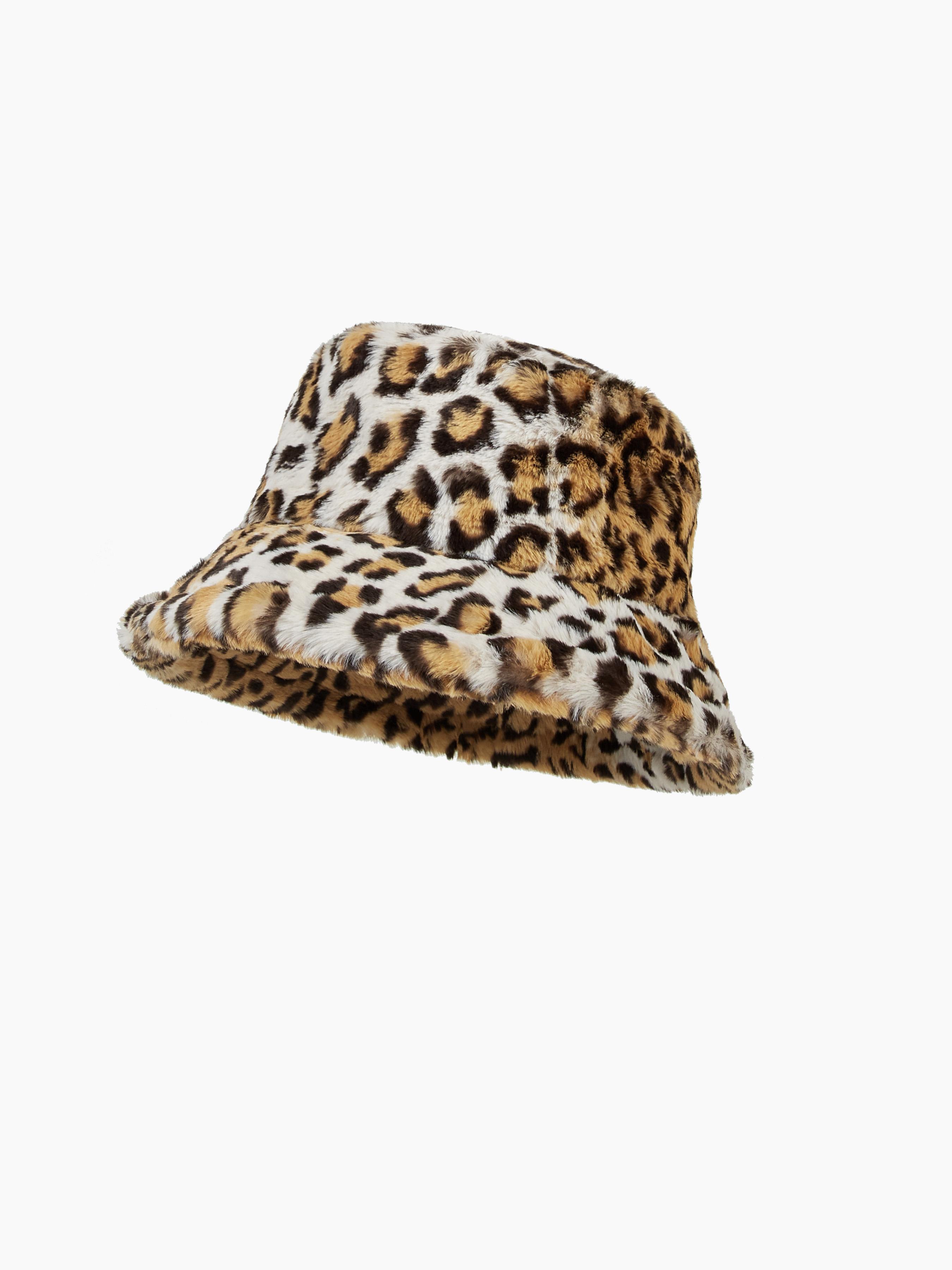 LEOPARD PRINT FUZZY BUCKET HAT Product Image