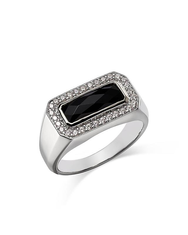 Bloomingdale's Men's Onyx & Diamond Ring in 14K Two Tone Gold - 100% Exclusive - 10 - 10 - Male Product Image