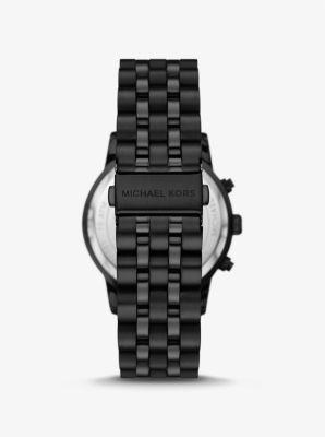 Oversized Hutton Silver-Tone and Leather Watch Product Image