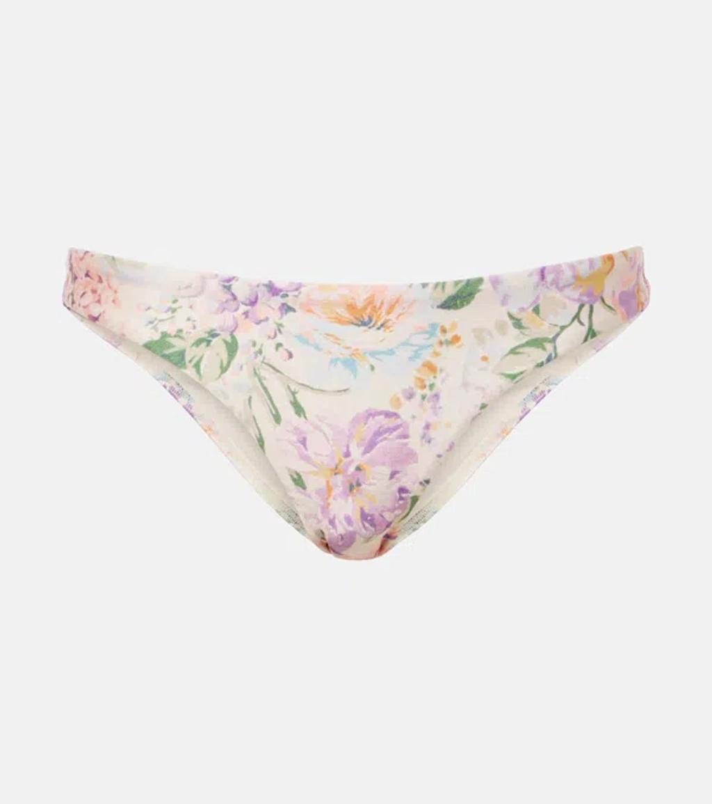 ZIMMERMANN Halliday Skinny Floral Bikini Bottoms In Multi Product Image