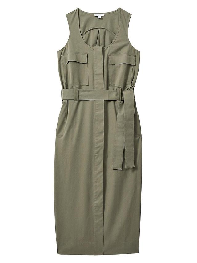 Womens Elin Sleeveless Utility Midi-Dress Product Image