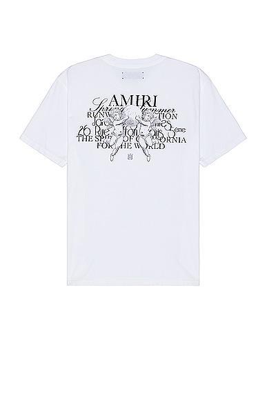 Amiri Cherub Text Tee White. (also in L, M). Product Image