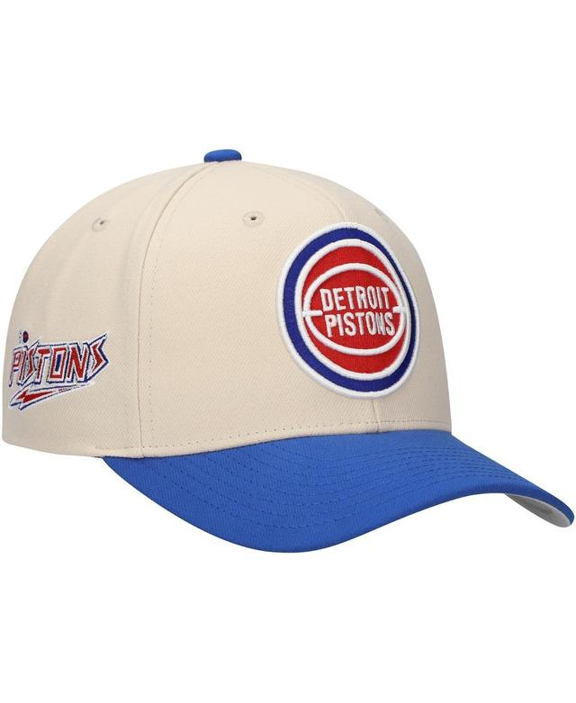 Mens Mitchell & Ness Cream Detroit Pistons Game On Two-Tone Pro Crown Adjustable Hat Product Image