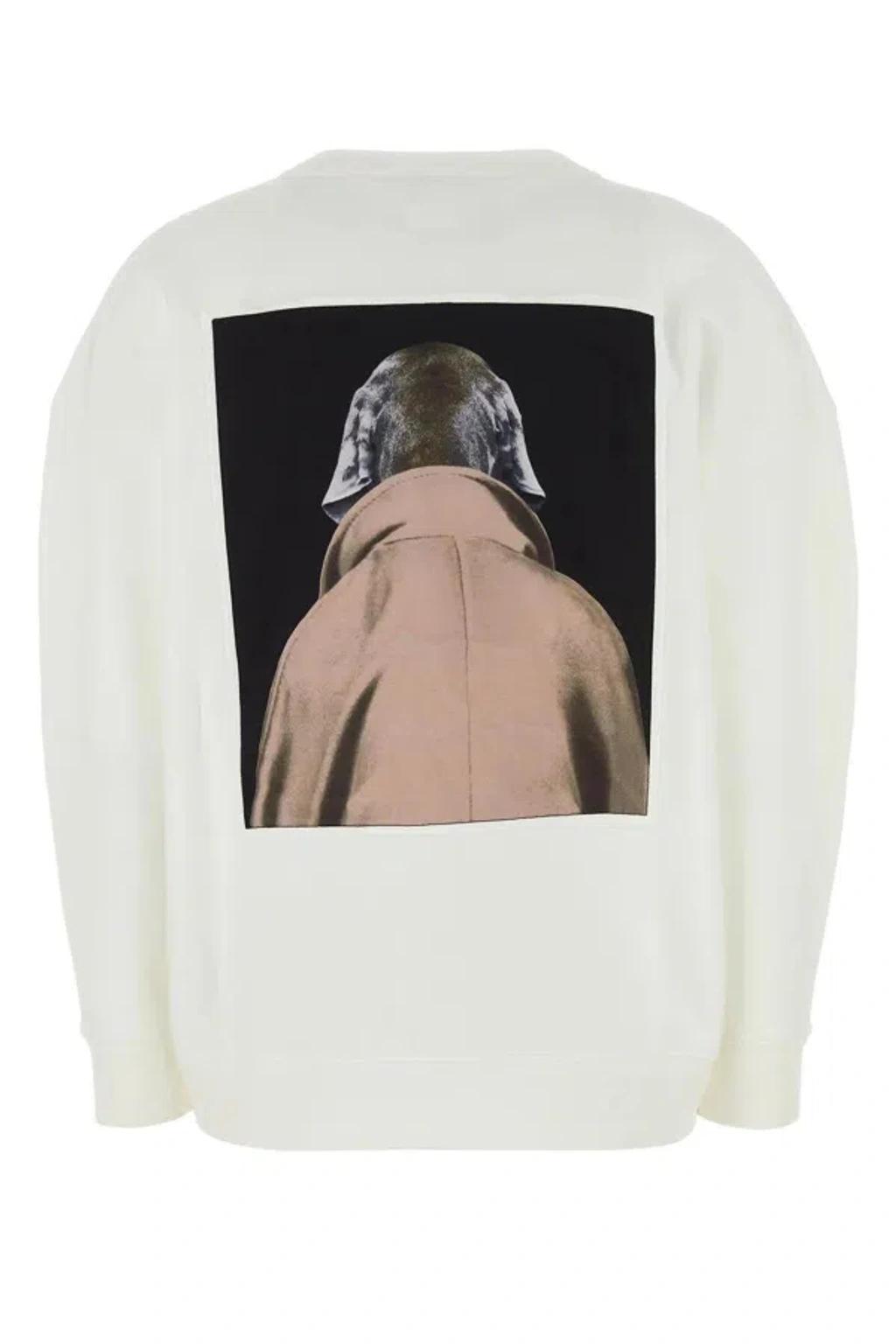 MAX MARA Women's Bacco - Cotton Sweatshirt With Wegman Print In Ivory Product Image