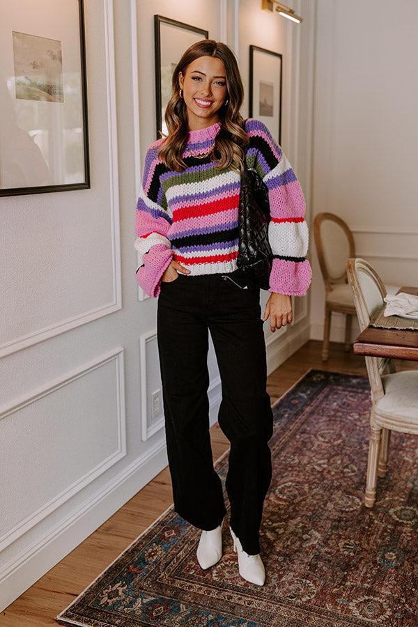 Sincerely Snuggly Stripe Knit Sweater Product Image