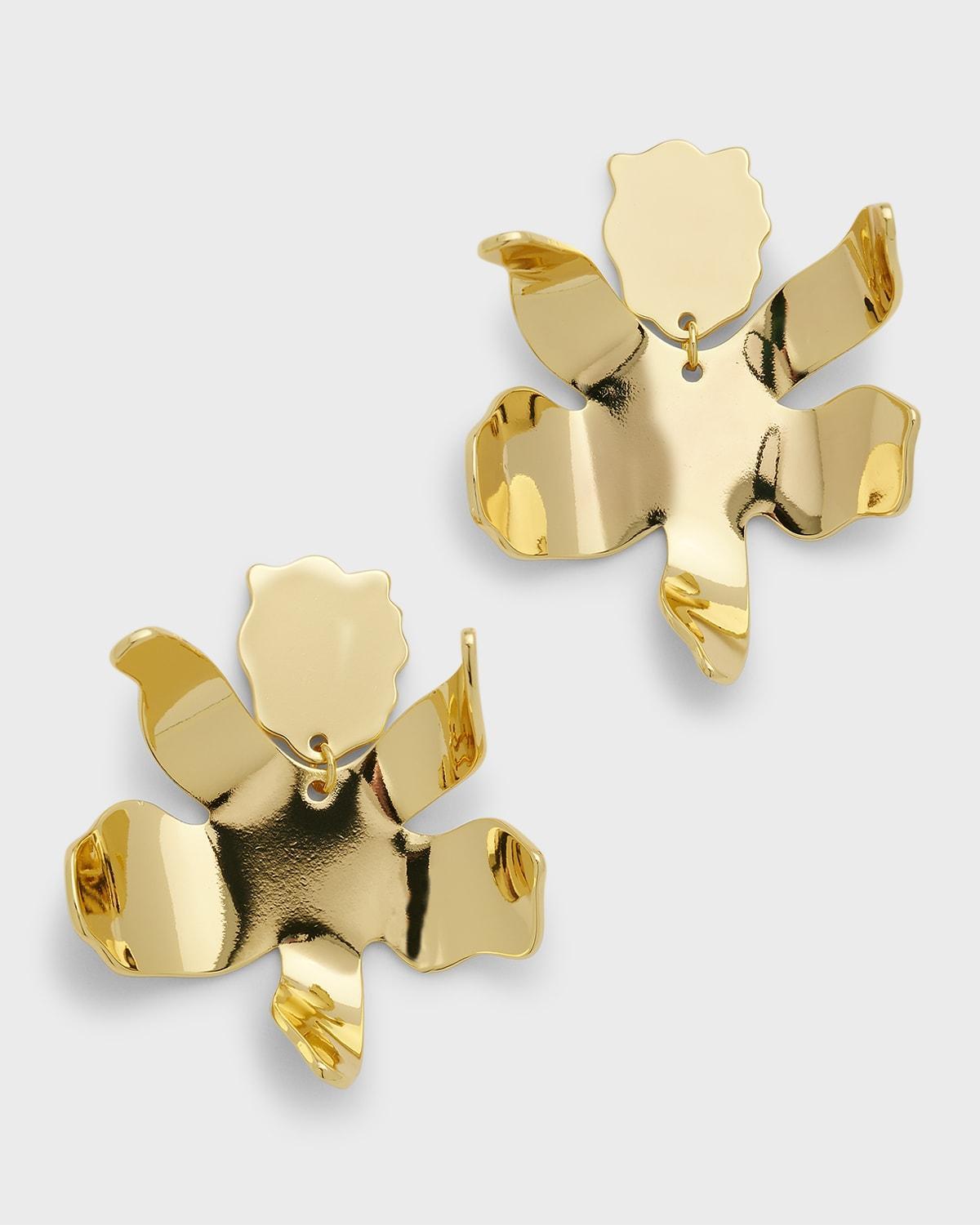 Womens Paper Lily 14K-Gold-Plated Small Drop Earrings Product Image