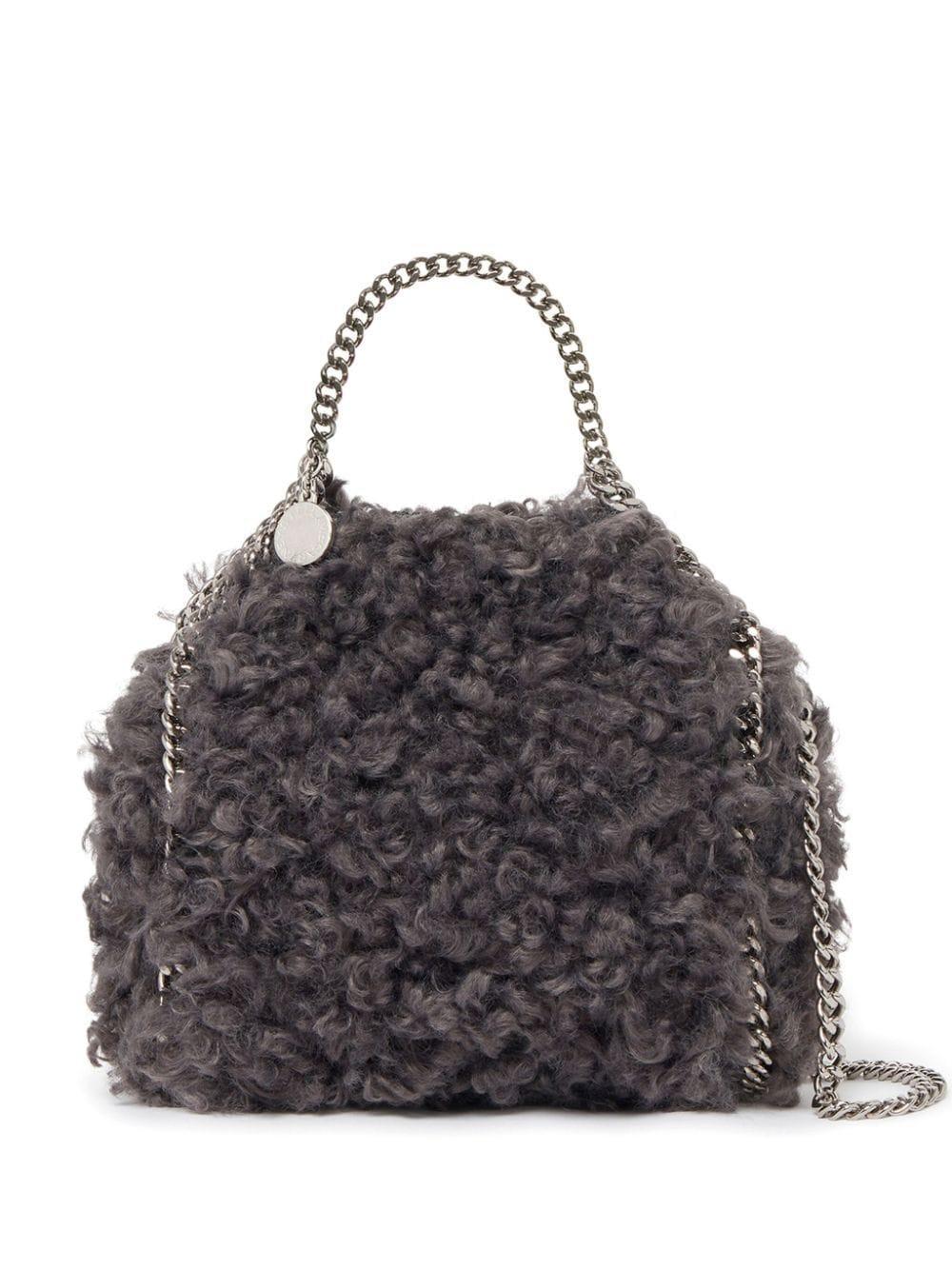 Small Falabella Teddy Tote Bag In Grey Product Image