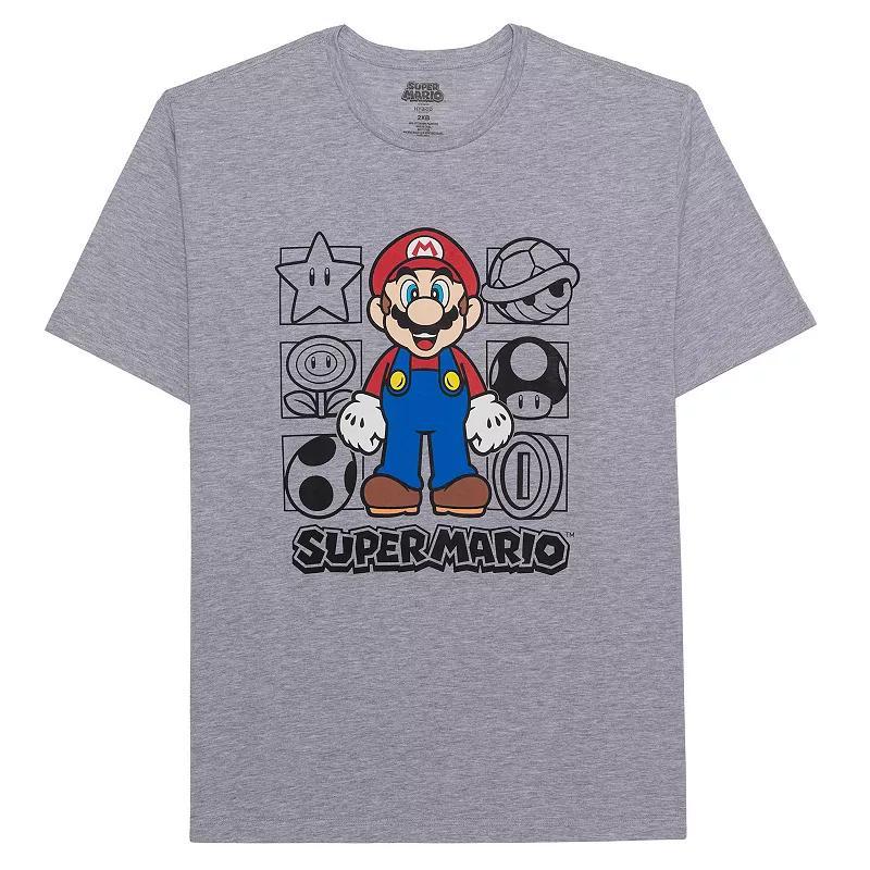 Big & Tall Nintendo Super Mario Graphic Tee, Mens Grey Gray Product Image