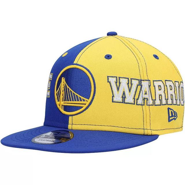 Mens New Era Royal/Gold Golden State Warriors Team Split 9FIFTY Snapback Hat Product Image