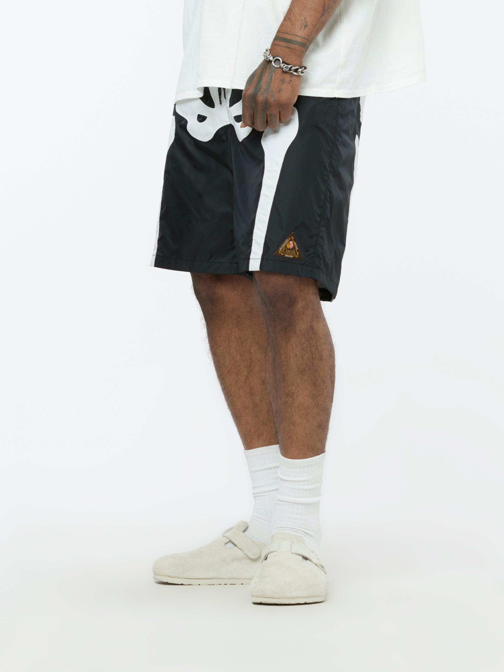 Nylon Bone Swim Trunks (Black) Product Image