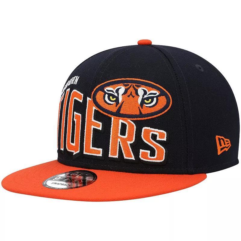 Mens New Era Auburn Tigers Two-Tone Vintage Wave 9FIFTY Snapback Hat, Blue Product Image