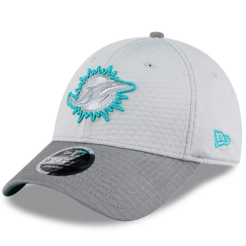 Mens New Era Gray Miami Dolphins 2024 NFL Training Camp 9FORTY Adjustable Hat Product Image