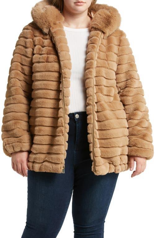 Gallery Hooded Faux Fur Jacket Product Image