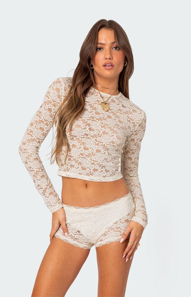 Edikted Women's Estella Sheer Lace Top Product Image