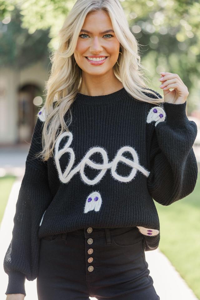 Hey Boo Black Script Sweater Female Product Image