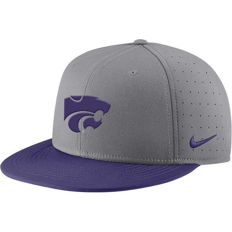 Mens Nike Gray Kansas State Wildcats Aero True Baseball Performance Fitted Hat Product Image