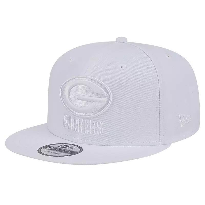 Mens New Era Green Bay Packers Main White 9FIFTY Snapback Hat Product Image