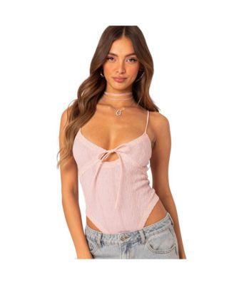 Women's Lacey Knit Cut Out Bodysuit Product Image