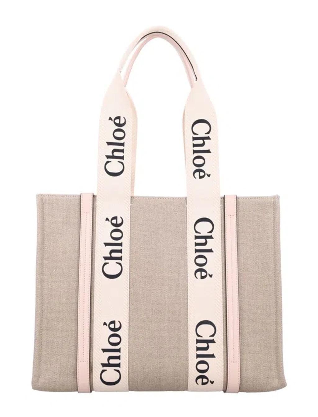 Linen Woody Tote Bag In Multicolor Product Image