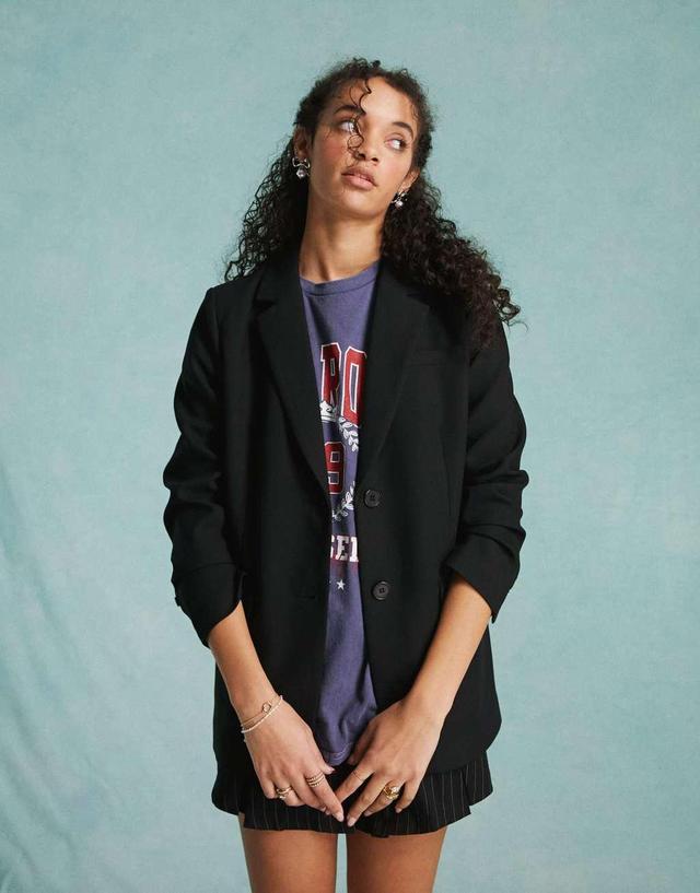 Miss Selfridge oversized blazer in black Product Image