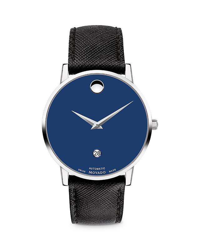 Men's Movado MuseumÂ® Classic Diamond Accent Silver-Tone Mesh Watch with Black Dial (Model: 607511) Product Image