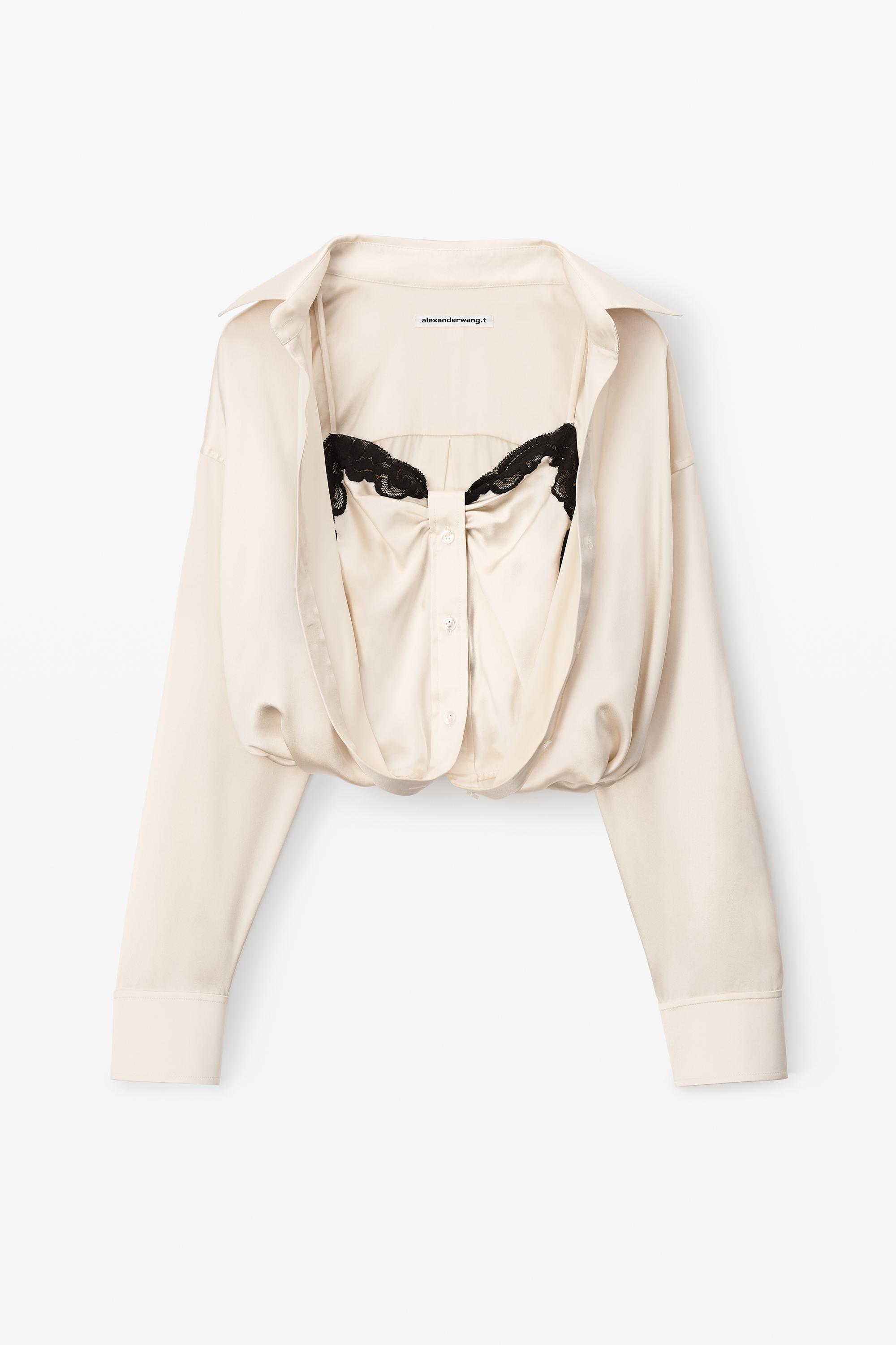 Layered Button Down In Silk Charmeuse Product Image